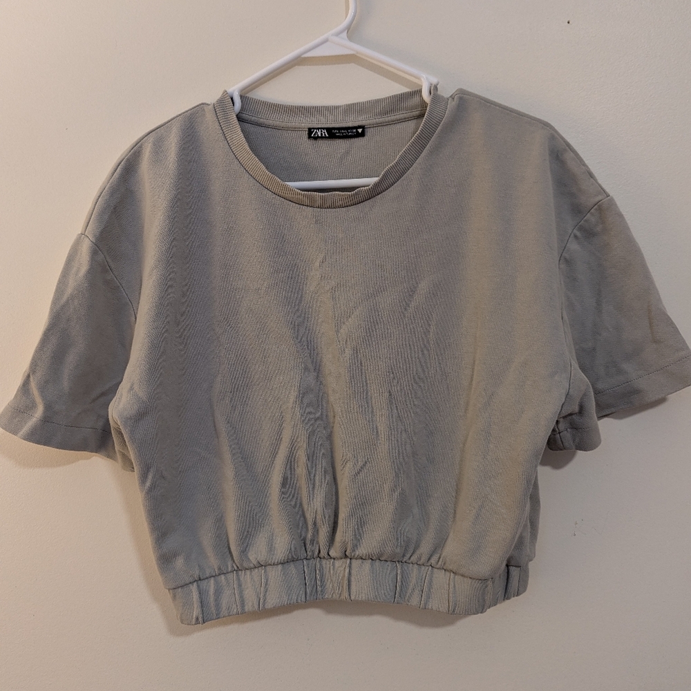 Zara Light Green Women's Crop Top